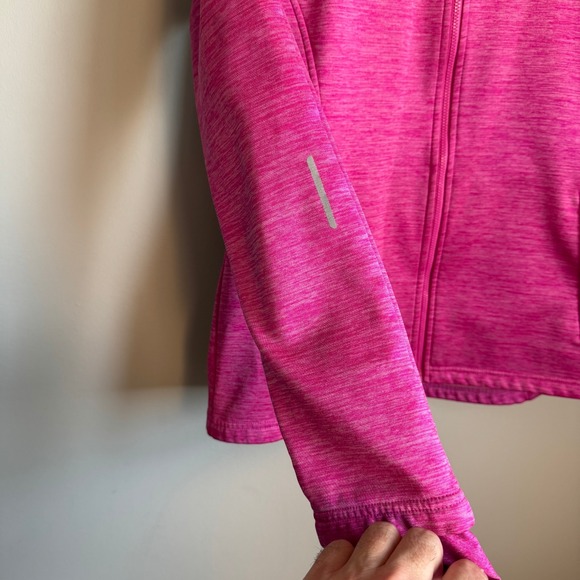 Mondetta Womens Long Sleeve Athletic Fleece Lined Jacket Full Zip Pink Large Y2K - Picture 3 of 15